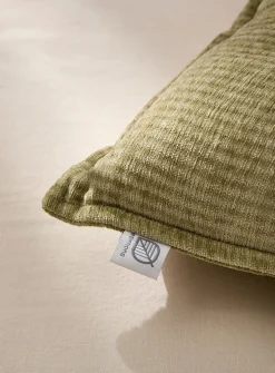 Ribbed chenille tufted cushion