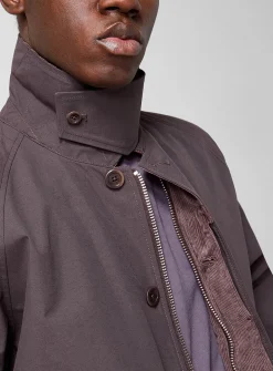 Ribbed collar windbreaker membrane jacket