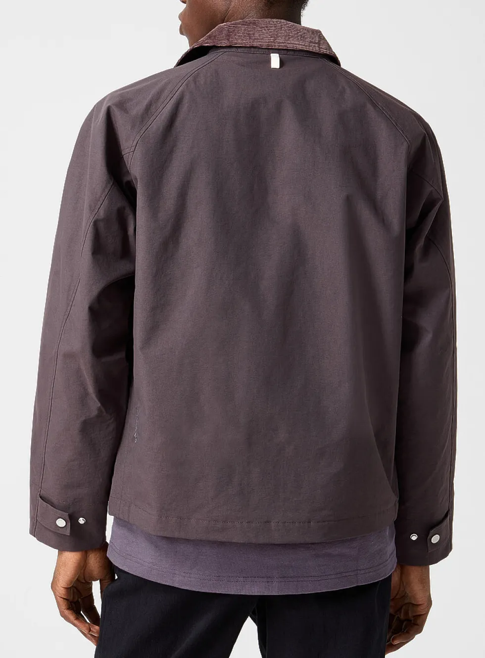 Ribbed collar windbreaker membrane jacket