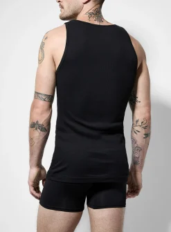 Ribbed crew neck tank undershirts