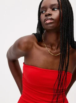Ribbed double-layer tube top