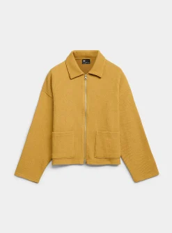 Ribbed fleece-lined cardigan
