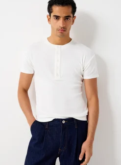 Ribbed Henley T-shirt