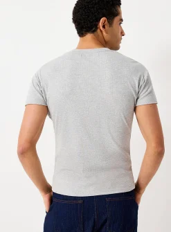 Ribbed Henley T-shirt