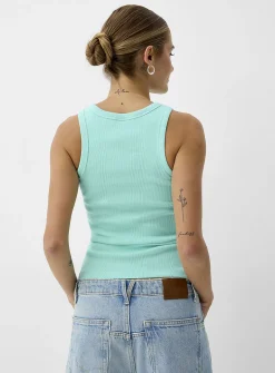 Ribbed organic cotton racerback cami