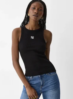 Ribbed organic cotton racerback cami