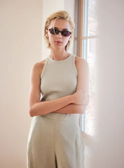 Ribbed organic cotton tank top