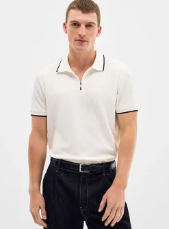 Ribbed piqué polo