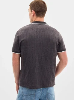 Ribbed piqué polo