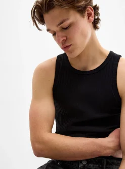 Ribbed ringer tank top