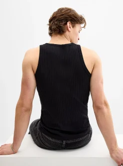 Ribbed ringer tank top