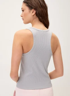 Ribbed scoop-neck cami
