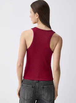 Ribbed scoop-neck cami