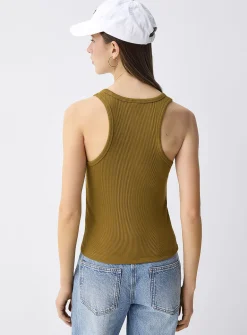 Ribbed scoop-neck cami