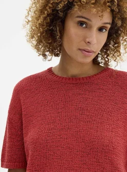 Ribbon-knit loose sweater