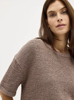 Ribbon-knit loose sweater