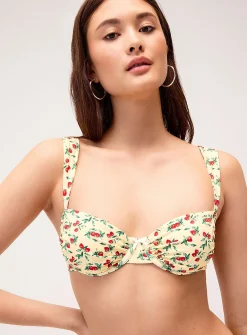 Ribbon-strap pleated balconette