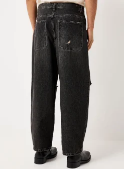 Ripped-knee jean