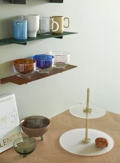 Ripple frosted/brass tiered stand