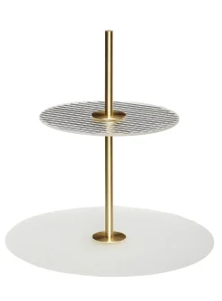 Ripple frosted/brass tiered stand
