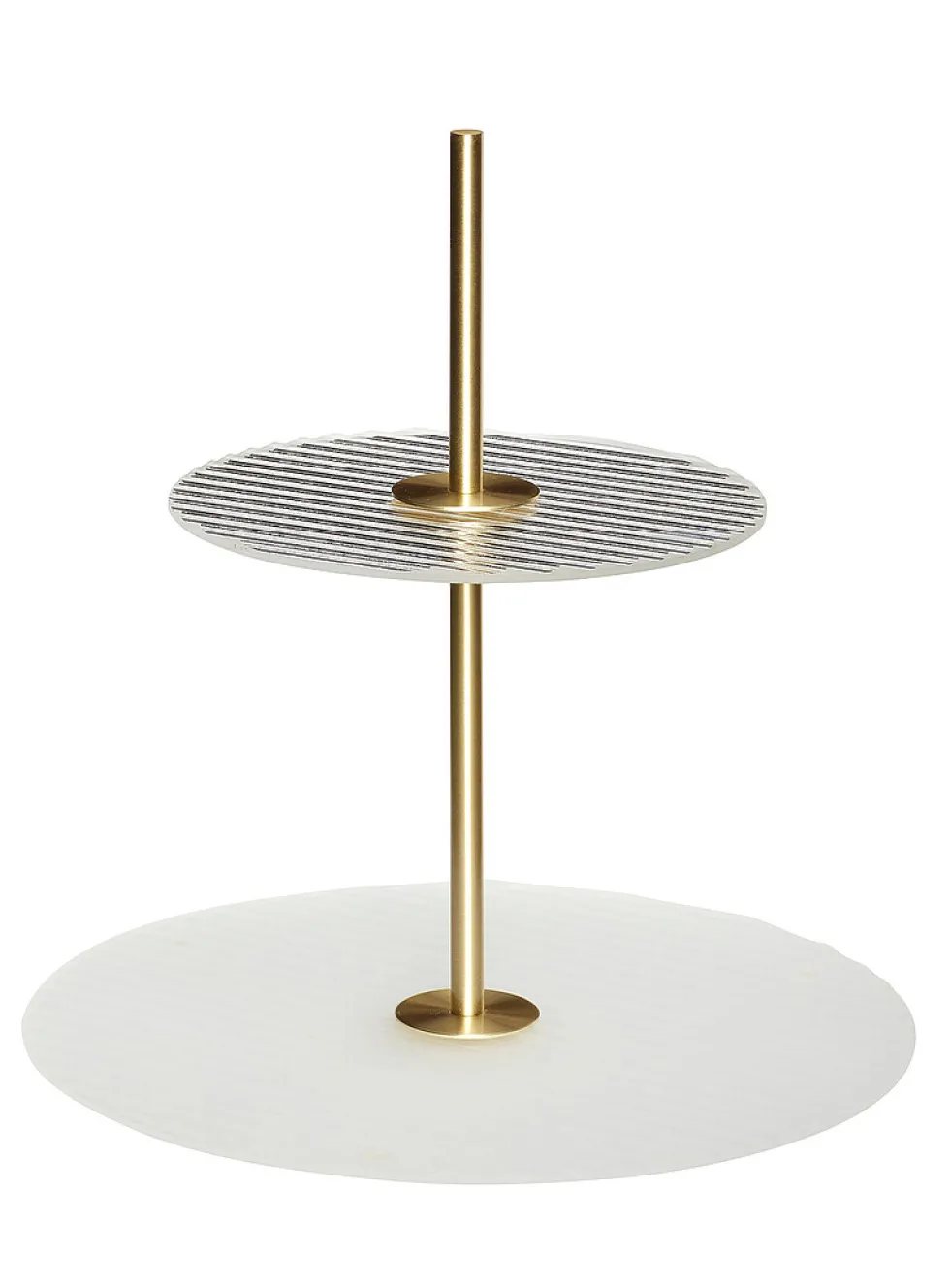 Ripple frosted/brass tiered stand