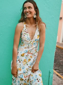 Riviera fruity villa cross-back dress