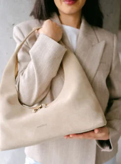 Riviera Hobo taupe suede bag