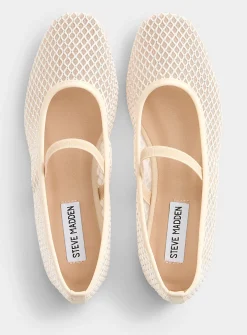 Roamm mesh and crystals Mary Jane ballet flats