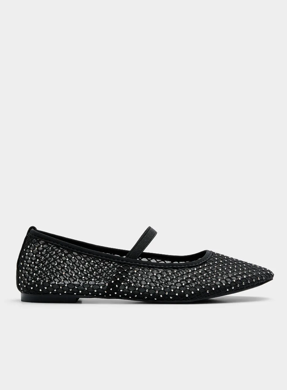 Roamm mesh and crystals Mary Jane ballet flats
