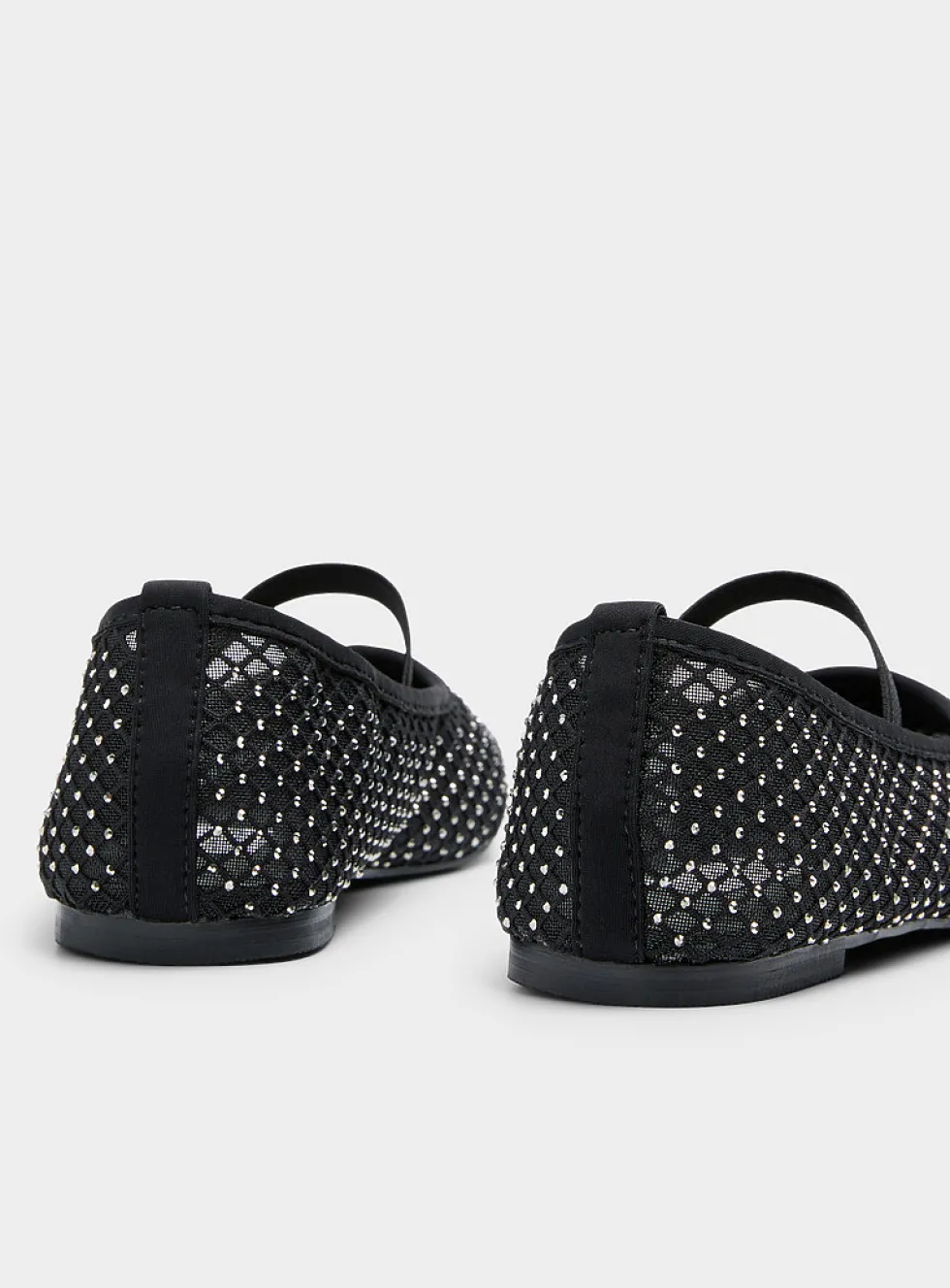 Roamm mesh and crystals Mary Jane ballet flats