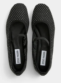 Roamm mesh and crystals Mary Jane ballet flats