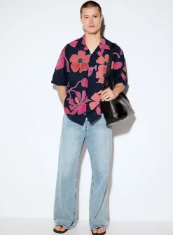 Rohit topstitch flower shirt