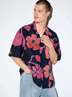 Rohit topstitch flower shirt