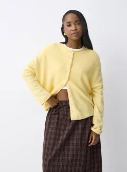 Roll-edge cardigan
