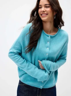 Roll-edge cardigan