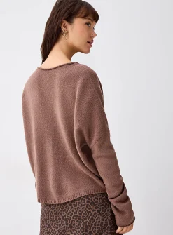 Roll-edge cardigan