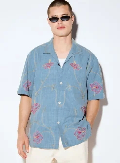 Ronen floral embroidery shirt