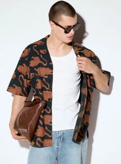 Ronen tiger mosaic shirt