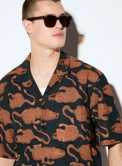Ronen tiger mosaic shirt
