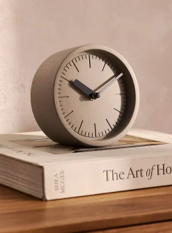 Round concrete table clock
