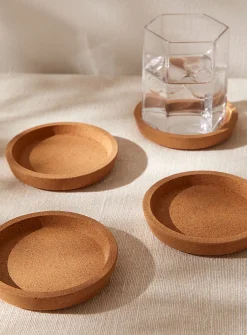Round cork coasters