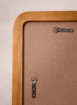 Rounded corners natural pine mirror