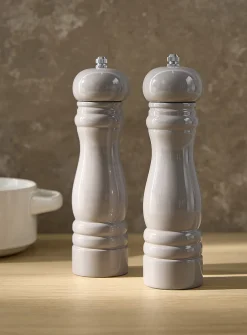 Rubber wood salt and pepper mills