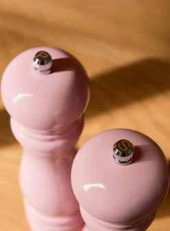 Rubber wood salt and pepper mills
