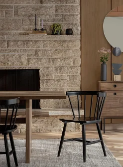 Rubberwood fan bar arm chair