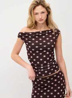 Ruched off-the-shoulder cami
