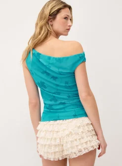 Ruched off-the-shoulder cami