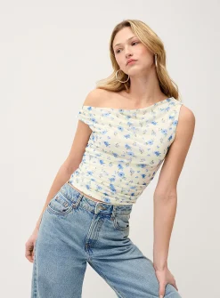 Ruched off-the-shoulder cami