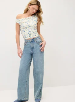 Ruched off-the-shoulder cami