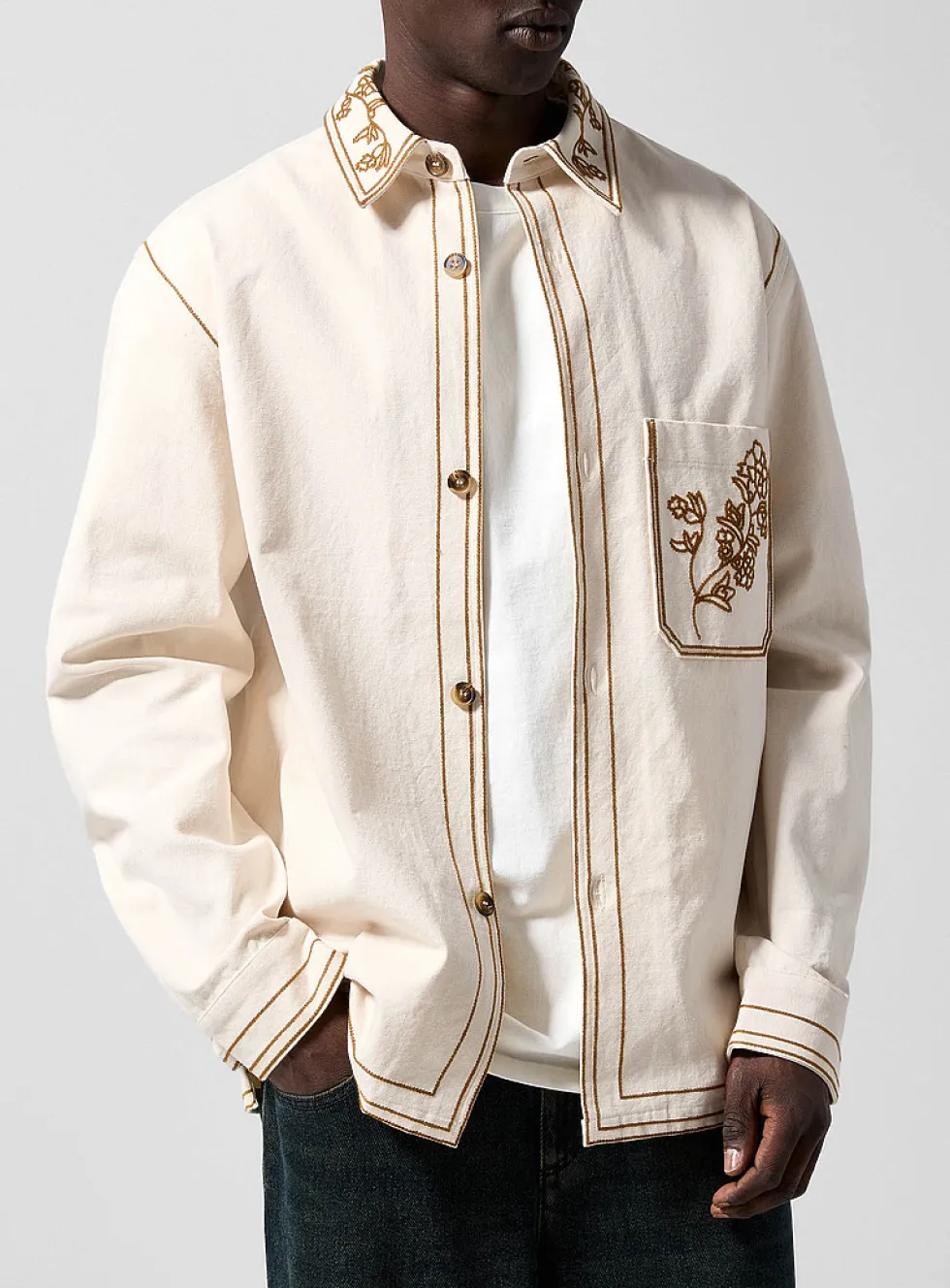 Rudy floral embroidery overshirt